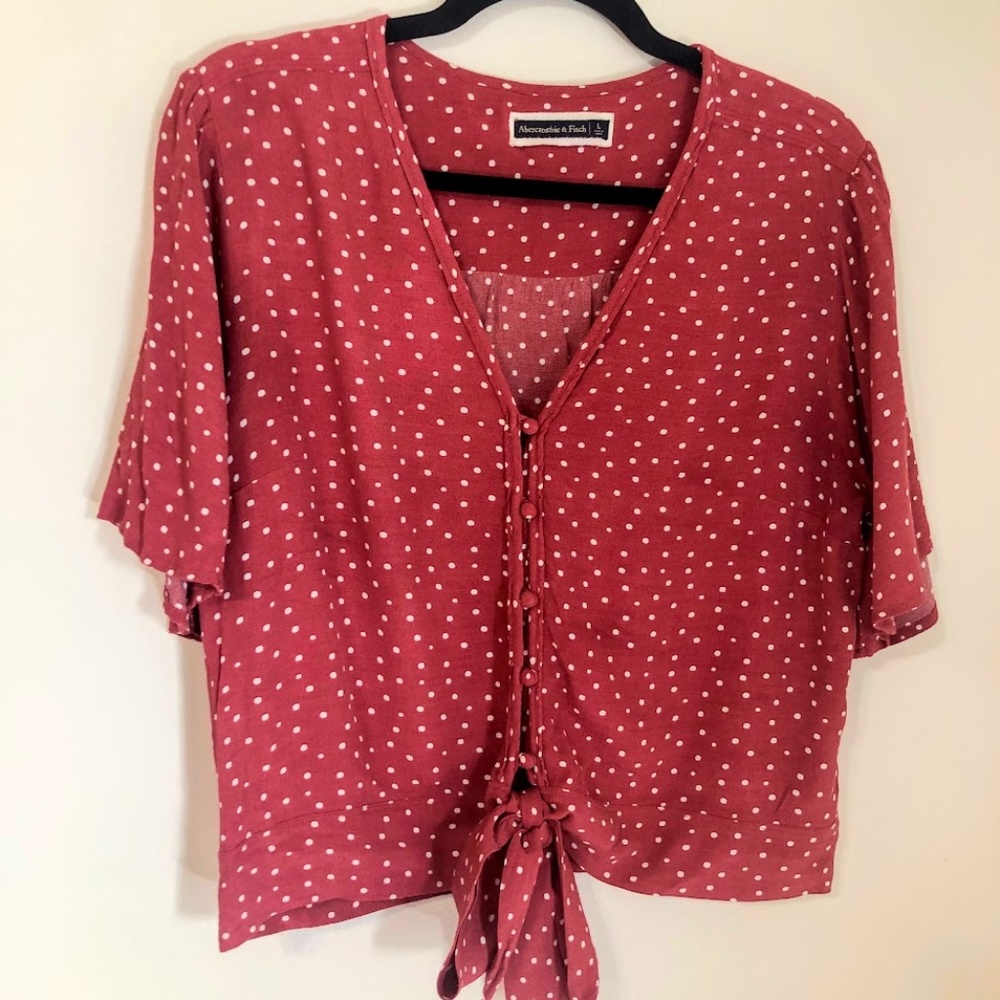 Abercrombie & Fitch Tie Front Blouse